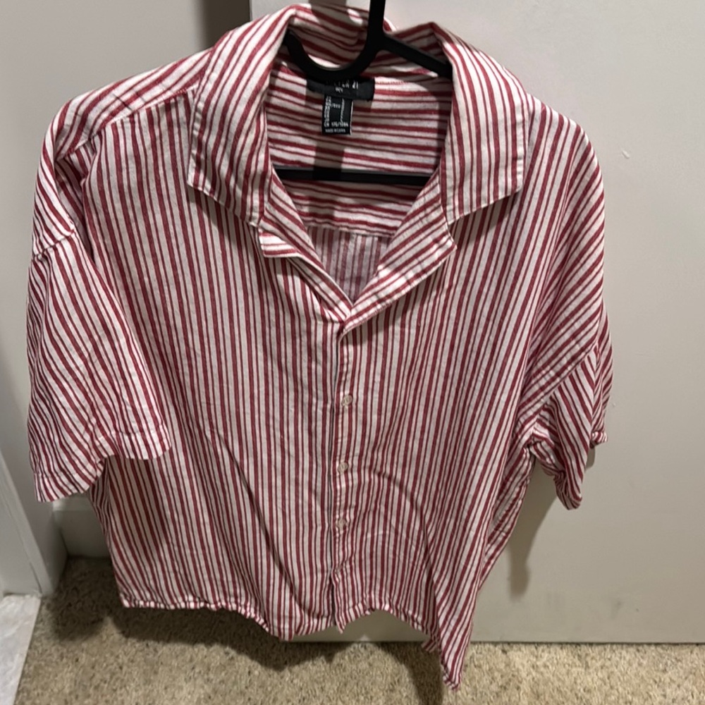 Forever 21 Red and White Striped Shirt